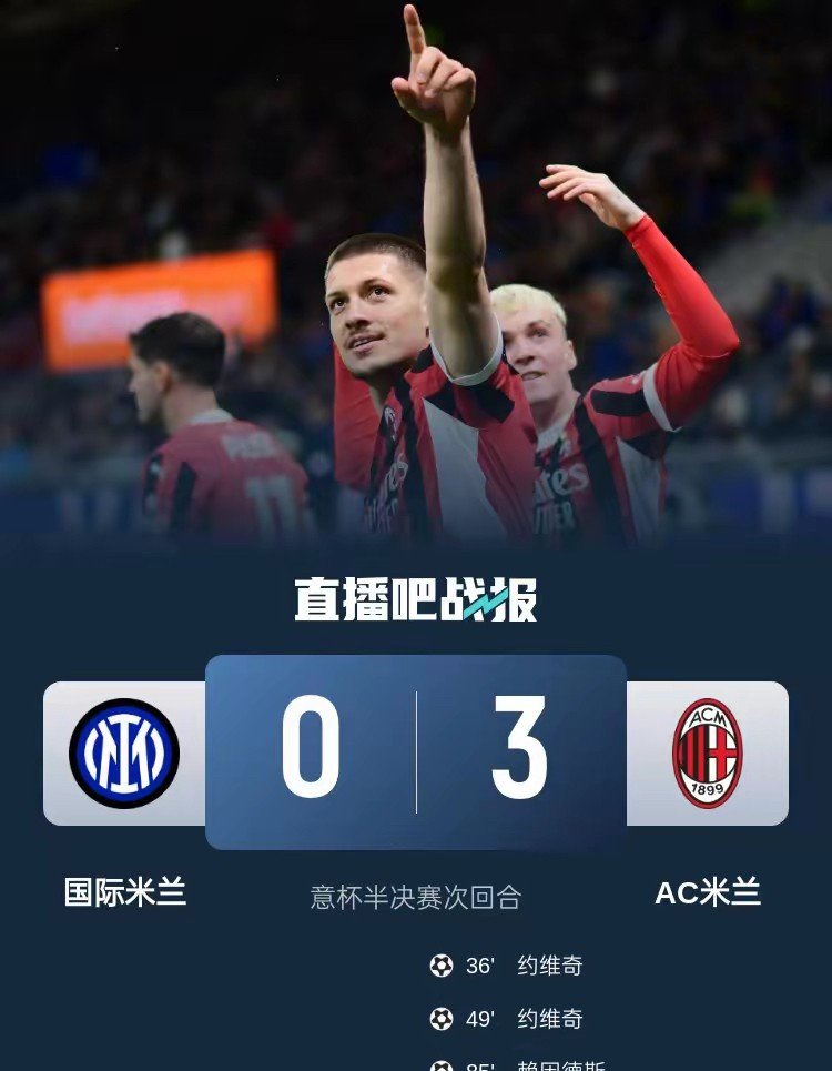 意大利在欧冠中碾压AC米兰，数据统计的简单介绍